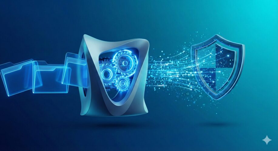 Abstrakte Darstellung von Datensicherheit und Löschung persönlicher Daten