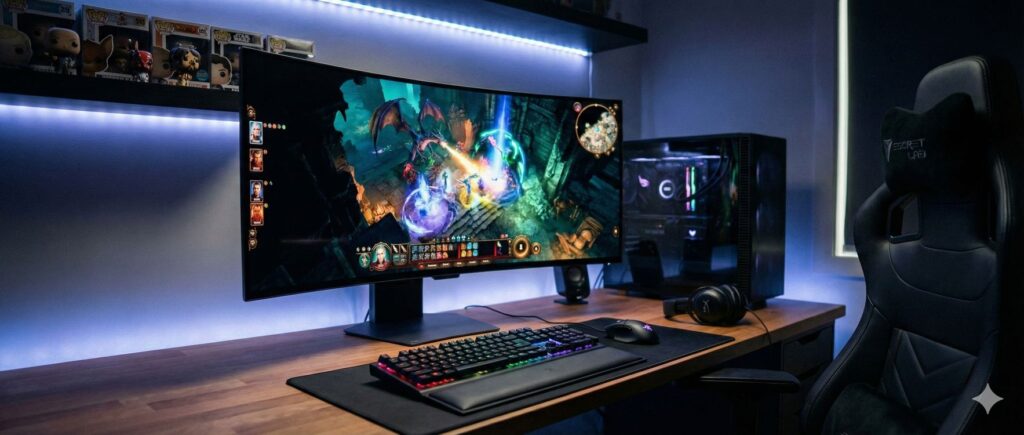 Gaming Monitor Test 2026: Die 3 besten 34 Zoll OLEDs im Vergleich 34 zoll curved oled hero