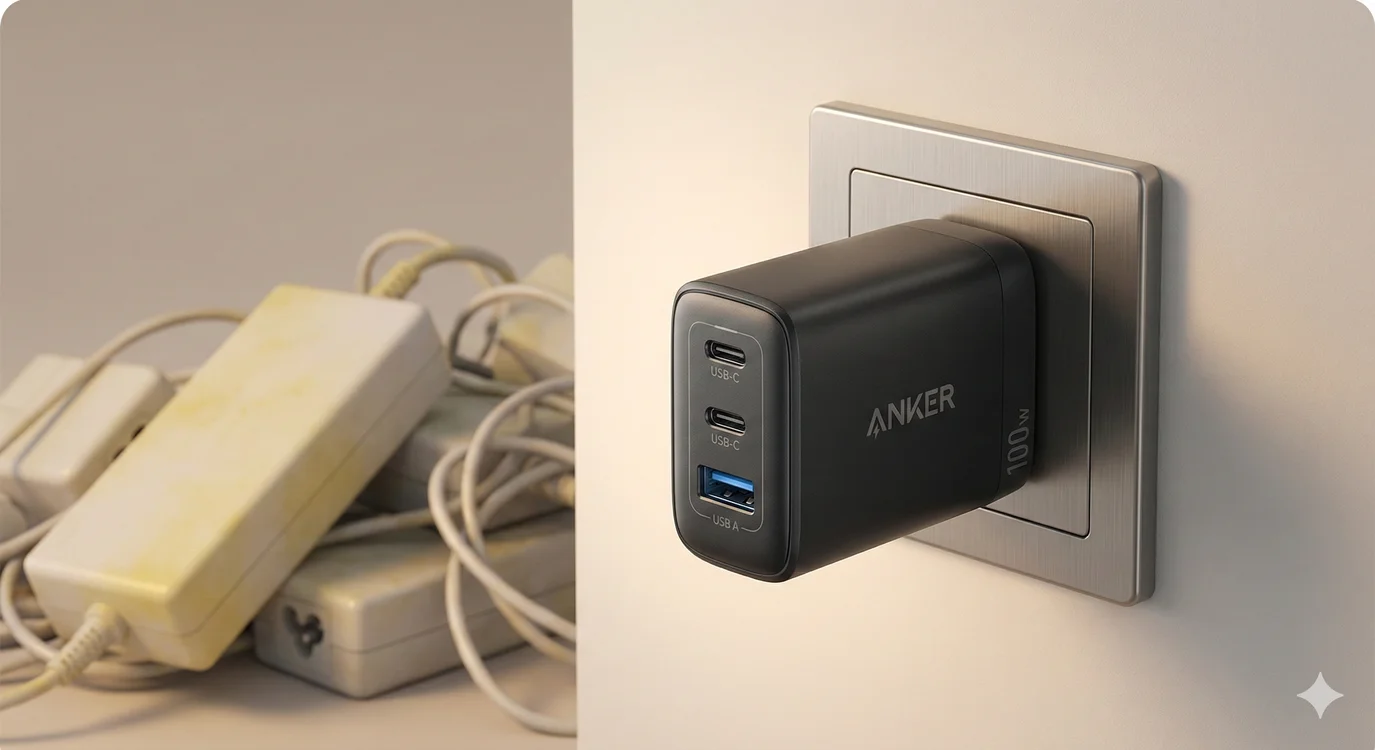 Anker 736 Nano II Check: Lohnt sich das 100W Netzteil? Anker 736 Nano II 100W Ladegerät im Einsatz