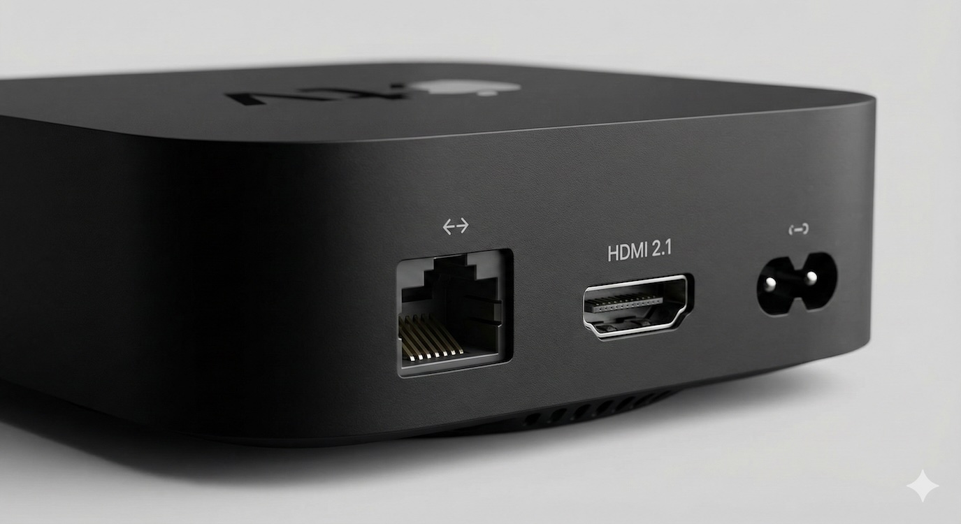 Rückseite Apple TV mit Ethernet Port
