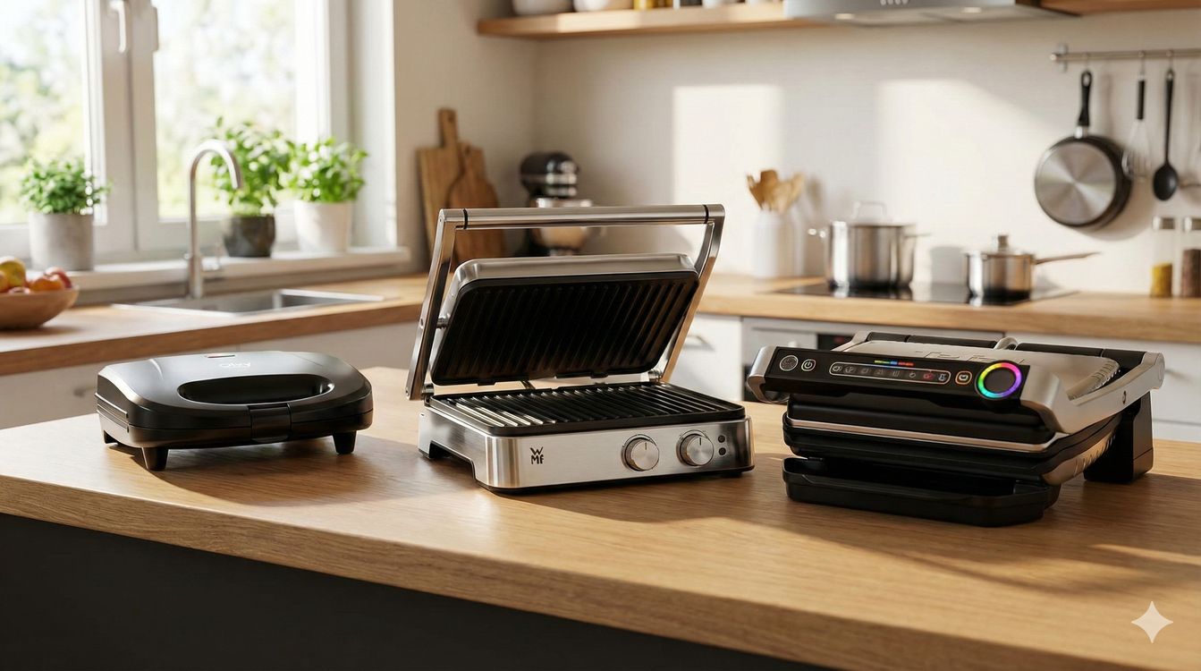 Vergleich von Kontaktgrills in einer Familienküche