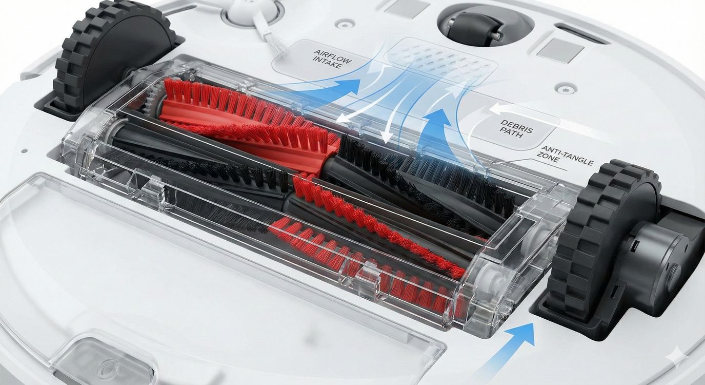 Roborock DuoDivide Anti-Haar Bürste im Detail