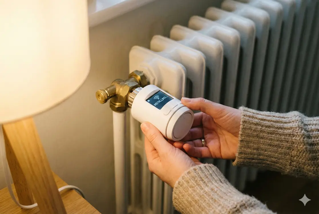 Einfache Montage eines smarten Thermostats per Hand ohne Werkzeug